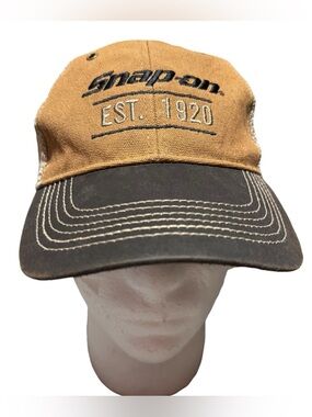 Snap On Tools Est 1920 Brown Tan Baseball Hat Cap Mechanic Trucker Mesh